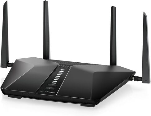 Netgear Nighthawk 6-tream-band Wi-Fi 6 Router (Rax54s)-Ax5400 سرعة لاسلكية (تصل إلى 5.4 جيجابت في الثانية)-تغطية تصل إلى 2500 قدم مربع ، 25 جهازًا (متجدد) ، أسود in Saudi Arabia