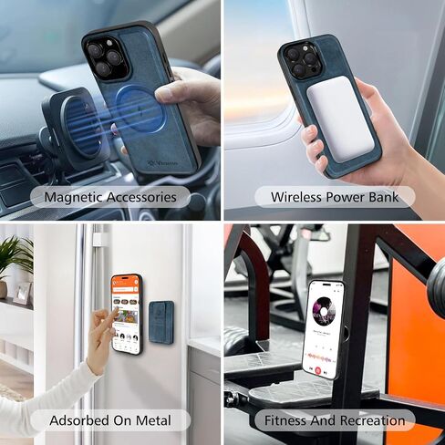2-in-1 حقيبة محفظة قابلة للفصل لـ iPhone 16 Pro Max Wallet [Magnetic Strong] مع حلقة إصبع قابلة للطي Kickstand & RFID 4 حامل بطاقات أو iPhone 16 Pro Max (6.9 بوصة) ، Blue in Kuwait