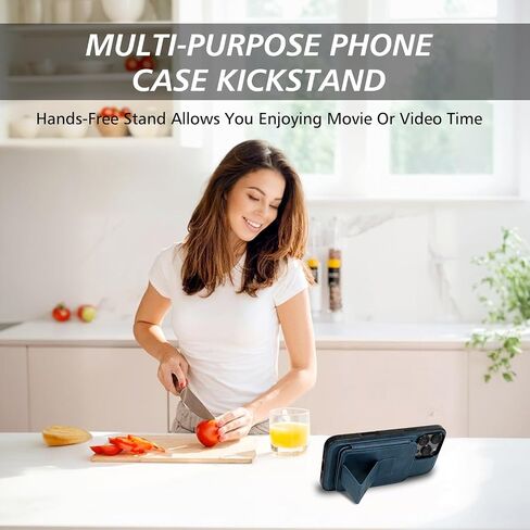 2-in-1 حقيبة محفظة قابلة للفصل لـ iPhone 16 Pro Max Wallet [Magnetic Strong] مع حلقة إصبع قابلة للطي Kickstand & RFID 4 حامل بطاقات أو iPhone 16 Pro Max (6.9 بوصة) ، Blue in Kuwait