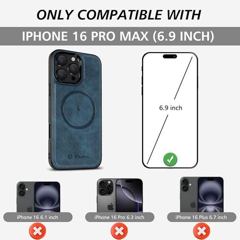 2-in-1 حقيبة محفظة قابلة للفصل لـ iPhone 16 Pro Max Wallet [Magnetic Strong] مع حلقة إصبع قابلة للطي Kickstand & RFID 4 حامل بطاقات أو iPhone 16 Pro Max (6.9 بوصة) ، Blue in Kuwait