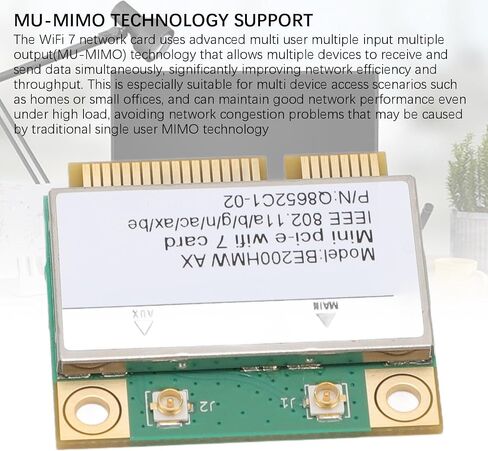 بطاقة Mini PCI E 7 ، 8774Mbps 2 Band 2.4G 5G Gigabit Card Card Mini PCIE Adapter مع Bluetooth 5.4 BE200HMW للكمبيوتر الشخصي C (بدون هوائي) in Kuwait