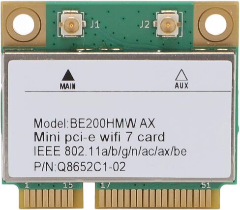 بطاقة Mini PCI E 7 ، 8774Mbps 2 Band 2.4G 5G Gigabit Card Card Mini PCIE Adapter مع Bluetooth 5.4 BE200HMW للكمبيوتر الشخصي C (بدون هوائي) in Kuwait