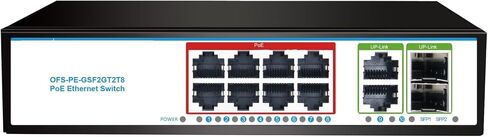 120W 8*GIGA POE+2*GIGA RJ45+2*SFP الألياف البصرية POE+SFP POE 48V GIGABIT SWITCH (OFS-PE-GT10) in Saudi Arabia