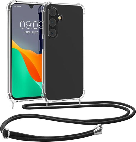 علبة Kwmobile Crossbody متوافقة مع Samsung Galaxy A16 5G Case - Clear TPU Phone Cover W/Lanyard Cord Strap - شفاف in Saudi Arabia