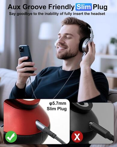 Koopao USB Type C إلى 3.5 مم كابل Aux Aux 3.5 مم [4ft] ، مع DAC Decoding Protect Friendly Slim Slim Aux Cord متوافق مع iPhone 15 16 Pro Max Samsung Galaxy S25 S24 Car Stereo Gray in Kuwait
