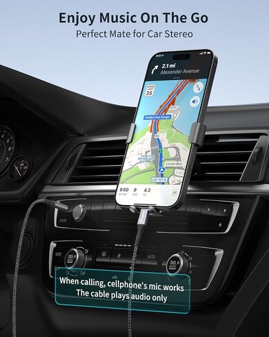Koopao USB Type C إلى 3.5 مم كابل Aux Aux 3.5 مم [4ft] ، مع DAC Decoding Protect Friendly Slim Slim Aux Cord متوافق مع iPhone 15 16 Pro Max Samsung Galaxy S25 S24 Car Stereo Gray in Kuwait