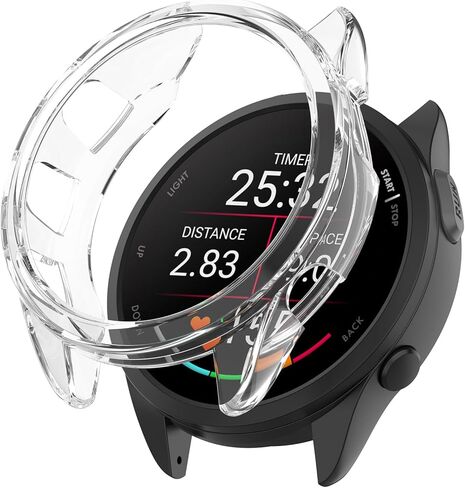 FanTEK Compatible with Garmin Forerunner 165/165 Music Smart Watch TPU Cases, Soft Frame Protective Cover Scratch Resistant Shock Absorbing Case, Clear in Saudi Arabia