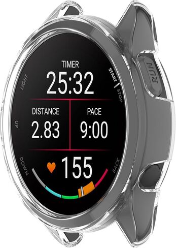 FanTEK Compatible with Garmin Forerunner 165/165 Music Smart Watch TPU Cases, Soft Frame Protective Cover Scratch Resistant Shock Absorbing Case, Clear in Saudi Arabia