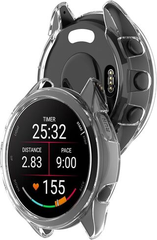 FanTEK Compatible with Garmin Forerunner 165/165 Music Smart Watch TPU Cases, Soft Frame Protective Cover Scratch Resistant Shock Absorbing Case, Clear in Saudi Arabia