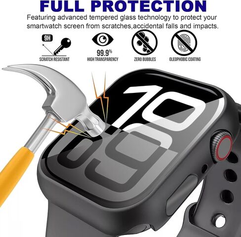2 علبة خصوصية حزمة لـ Apple Watch 10 واقي الشاشة 46 مم ، واقي زجاجي مضاد للتجسس ، وهو فيلم PC Hard Cover Hard Cover Anti-Dragchprooch Pumper for Iwatch Series 10 (قزحية ، S10-46mm) in Kuwait