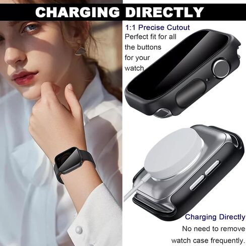2 علبة خصوصية حزمة لـ Apple Watch 10 واقي الشاشة 46 مم ، واقي زجاجي مضاد للتجسس ، وهو فيلم PC Hard Cover Hard Cover Anti-Dragchprooch Pumper for Iwatch Series 10 (قزحية ، S10-46mm) in Kuwait