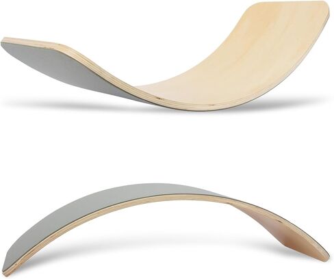 لوح توازن خشبي متذبذب، لوح هزاز 33 بوصة من الخشب الطبيعي، لعبة تعليمية مفتوحة للأطفال الصغار، لوح يوجا متعرج للمكتب والفصول الدراسية للبالغين in Kuwait