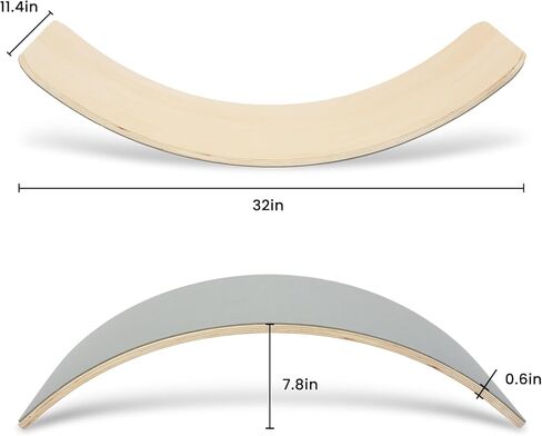 لوح توازن خشبي متذبذب، لوح هزاز 33 بوصة من الخشب الطبيعي، لعبة تعليمية مفتوحة للأطفال الصغار، لوح يوجا متعرج للمكتب والفصول الدراسية للبالغين in Kuwait