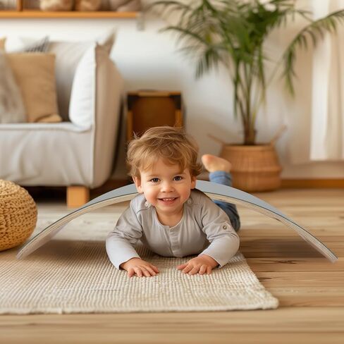 لوح توازن خشبي متذبذب، لوح هزاز 33 بوصة من الخشب الطبيعي، لعبة تعليمية مفتوحة للأطفال الصغار، لوح يوجا متعرج للمكتب والفصول الدراسية للبالغين in Kuwait