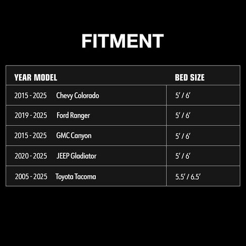 حامل سرير Tyger Auto Plate Style Overland للشاحنات الصغيرة الحجم | متوافق مع رام 1500 وHD، وFord F-Series، وSilverado، وSierra، وTitan، وXD (انظر الصورة لمعرفة جدول المقاسات) | TG-BK2U55637، أسود in Kuwait