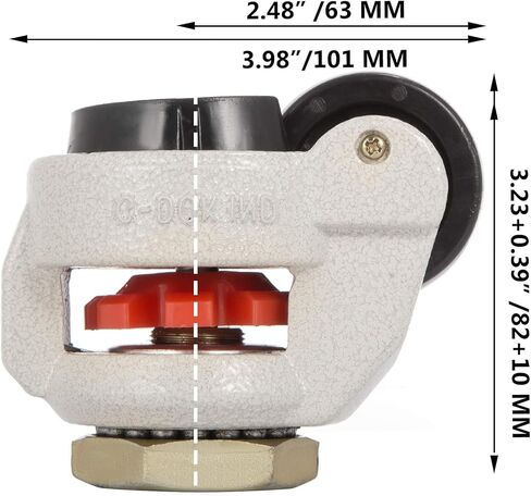 مجموعة عجلات تسوية Happybuy مكونة من 4 قطع، 1.65 بوصة - عجلات تسوية ذاتية شديدة التحمل، 330 رطلًا لكل مجموعة - لوحة عجلات الآلة، دوارة 360 درجة - لمعدات الصناعة، ومنضدة العمل، والأرفف in Kuwait