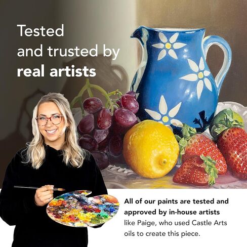 Castle Art Supplies 24 x 12ml Oil Paint Set | Great Value Set for Adult Artists, Beginners and Advanced | Vibrant Variety of Smooth-to-use Colors | In Impressive Presentation Box With Tutorial in Saudi Arabia