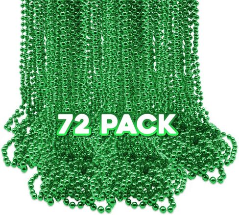 Windy City Novelties - 72 Pack - Black 33" Inch Round Metallic Bead Necklace | In Bulk | Mardi Gras Tossing Beads Mardi Gras Party Birthdays Weddings Party Favors in Saudi Arabia