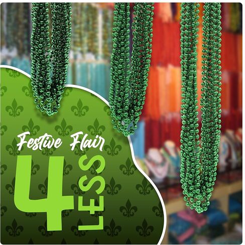 Windy City Novelties - 72 Pack - Black 33" Inch Round Metallic Bead Necklace | In Bulk | Mardi Gras Tossing Beads Mardi Gras Party Birthdays Weddings Party Favors in Saudi Arabia