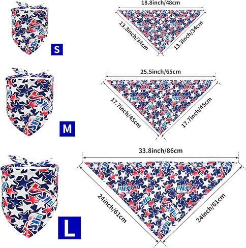 4th of July Dog Bandanas for Small Dogs Breed Independence Day Patriotic Dogs Bandanas Star American Flag Day Adjustable Puppy Bandanas for Medium Pets Cats Grooming Accessories S 7PCS in Saudi Arabia