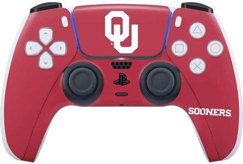 Skinit Decal Gaming Skin Compatible with PS5 Controller - Officially Licensed University of Oklahoma Sooners Design in Saudi Arabia