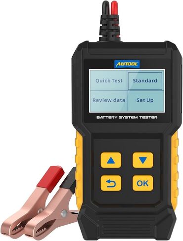 جهاز اختبار حمل البطارية AUTOOL Automotive 12V/24V 30-2000 CCA، أداة مسح ضوئي لمحلل البطارية ونظام التدوير والشحن مع طابعة للشاحنات الثقيلة والسيارات والدراجات النارية والمزيد in Kuwait