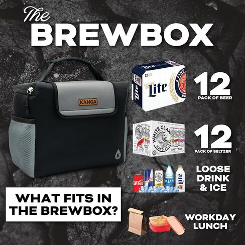 Kanga Softside Cooler Insulated Lunch Box - 4 Layer Insulation Drink Cooler for Food, Snacks, Can Beer and Seltzers - Leak Proof and Durability Tested - Kanga Brew Box in Kuwait
