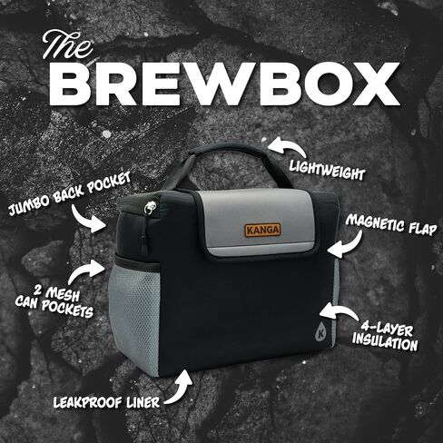 Kanga Softside Cooler Insulated Lunch Box - 4 Layer Insulation Drink Cooler for Food, Snacks, Can Beer and Seltzers - Leak Proof and Durability Tested - Kanga Brew Box in Kuwait