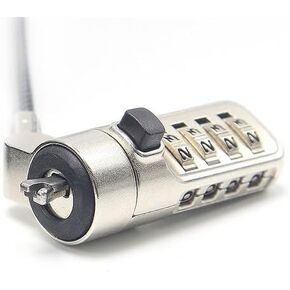 Wedge Slot Laptop Lock, 4-Digit Combination Security Cable, 5.8ft Steel Cable, Designed for laptops with Noble Wedge Security Slot