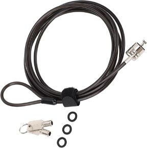 Laptop Cable Lock, Length, Cut, 2 Keys, Security Slot Locking, for Most Laptops, Laptop Security Locks with 6x2.5mm Lock Holes