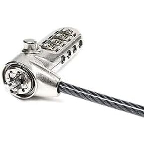Laptop Security Cable Lock, 4-Digit Combination, 6.6ft Steel Cable, Kensington T-Bar Compatible