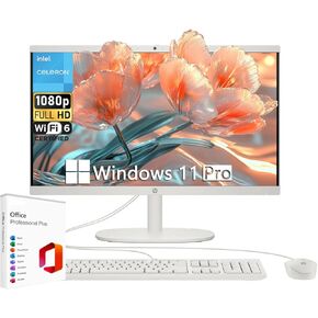 HP 21.5" All-in-One Desktop Computer, Anti-Glare 1080P FHD Display, Intel Celeron J4025, Intel UHD Graphics 600, 32GB RAM 1TB SSD, Webcam, WiFi 6, with Microsoft Office Lifetime License, Win 11 Pro