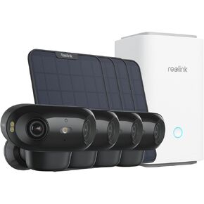 REOLINK Home Hub with 4X Argus 4 Pro Black+6W Solar Panel - 4K Home Security Cameras System, ColorX Night Vision, 180° Blindspot-Free View, Dual-Band Wi-Fi 6, Encrypted Local Storage,