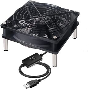 USB Computer Cooling Fan 5V USB Power with Speed Controller USB Router Fan for Router TV Box Mini PC Cabinet 120mm