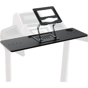 Leinuosen Treadmill Desk Attachment, Universal Walking Laptop Desk with Adjustable Height Computer Stand 22.45-35.5 Inches Treadmill Table Workstation with Cup Holder for Notebooks Tablets Laptops