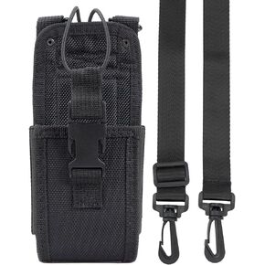 Rugged Nylon Radio Case Holder Holster [Dual Duty/Utility Belt Loops and Crossbody Lanyard Strap] Universal for XL Walkie Talkie, Motorola APX8000, APX Next P25, Bendix King, L3Harris XL