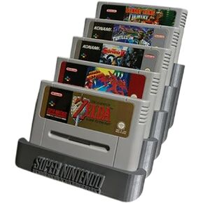 Tiered Cartridge Rack for Nintendo Super Famicom, Custom SNES PAL Game Holder Display Stand Storage Organizer Dock