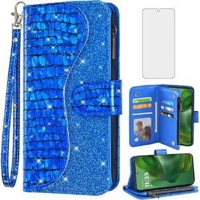 Asuwish Phone Case for Motorola Moto G Power 2025/Moto G Play 5G 2025 Wallet Wallet with Screen Pling Glitter Flip Zipper Card Card Cell Gpower Gplay Xt2515-1 Women Girls