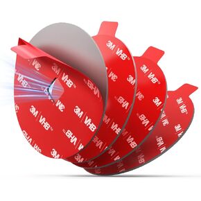 pop-tech 75mm Adhesive Pad Replacement for Suction Cup: 4Pcs 2.95'' Double Sided Sticky Tape for Dash Car Mount - 3M VHB Round Sticker Heat Resistant for Dashboard Windshield Window Cell Phone Holder