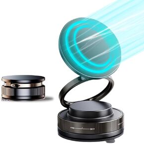 Upgraded 360° Vacuum Magnetic Car Phone Holder, Strong Suction Cup Phone Mount [89+LBS Suction & 2600gf Magnetic], Foldable Portable Cell Phone Holders for Phone16/15/14/13/12 Series