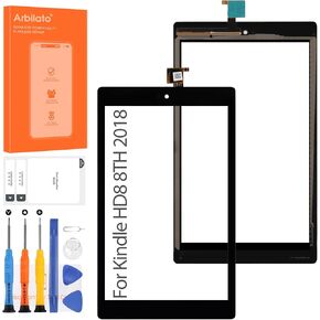 Screen for Amazon Kindle Fire HD 8 8th Gen Screen Replacement for HD 8 8th Gen 2018 Tablet Touch Screen L5S83A Touch Digitizer Repair Parts(Black No LCD