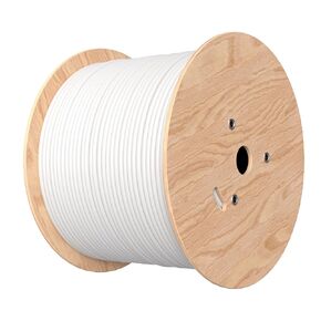 Cables Direct Online Cat6A 1000ft Cable White Solid Bare Copper 23AWG 4 Pair Bulk Ethernet PoE++ (4PPoE) Wire, Unshielded Twisted Pair (UTP)