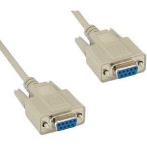 KENTEK 6 Feet FT DB9 Null Modem Female to Female Serial Cable Cord 28 AWG RS-232 Crossover 9 Pin F/F Molded D-Sub Port for DTE PC Mac Linux Data Transmission Communication