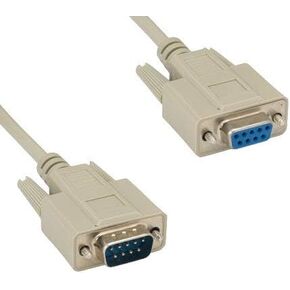 KENTEK 100 Feet FT DB9 9 Pin Serial Extension Cable Cord RS-232 28 AWG Male to Female M/F Molded Straight-Through D-Sub Port Beige for PC Mac Linux Data