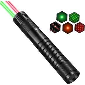 2 in 1 Green and Red Laser Pointer, Long Range Laser Pointer with Star Cap for Astronomy, Architecture, Outdoor Adventures