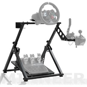 Minneer X-Shape Foldable Racing Steering Wheel Stand Fits for Logitech/Thrustmaster/Fanatec/PXN/Moza G29/G920/G923/T248/T300/TX/V9/R5 Racing Wheel Simulator Cockpit(Wheel,Pedal,Handbrake Not Included)