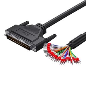 1Pcs DB62 Terminal Wire with Number HDB62 Male Female Serial Cable 3 Rows 62Pin Double Shield Single Head with Cable Connector(Male,0.5M)