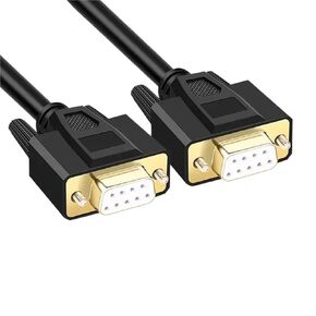 1Pcs 9Pin Extension Cable Connector DB9 Serial RS232 COM Data Cord Industrial Grade Female to Female to Male 9 Pin Shielded Wire(Fe to Fe,20M)