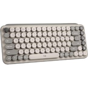 Logitech POP Keys Mechanical Wireless Keyboard with Customizable Emoji Keys, Durable Compact Design, Bluetooth or USB Connectivity, Multi-Device, OS Compatible - Cosmos (Renewed)