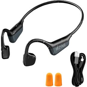 Bone Conduction Headphones, Wireless Bluetooth 5.4 Open Ear Headphones,with Mic,15H Playtime,IPX6 Waterproof Sports Headset,for Running,Cycling,Workouts, Outdoor Sports (Black)